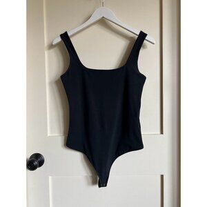 Abercrombie & Fitch Cotton Blend Seamless Fabric Tank Bodysuit Black Medium